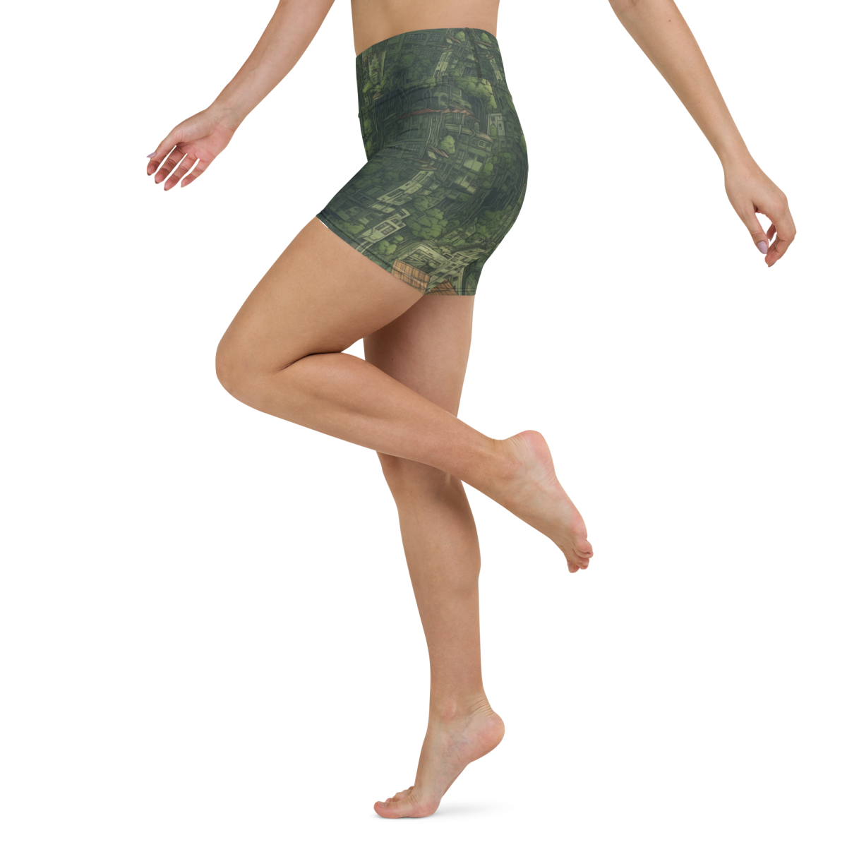 Nature Reclaims - Green - Yoga Shorts - Image 5