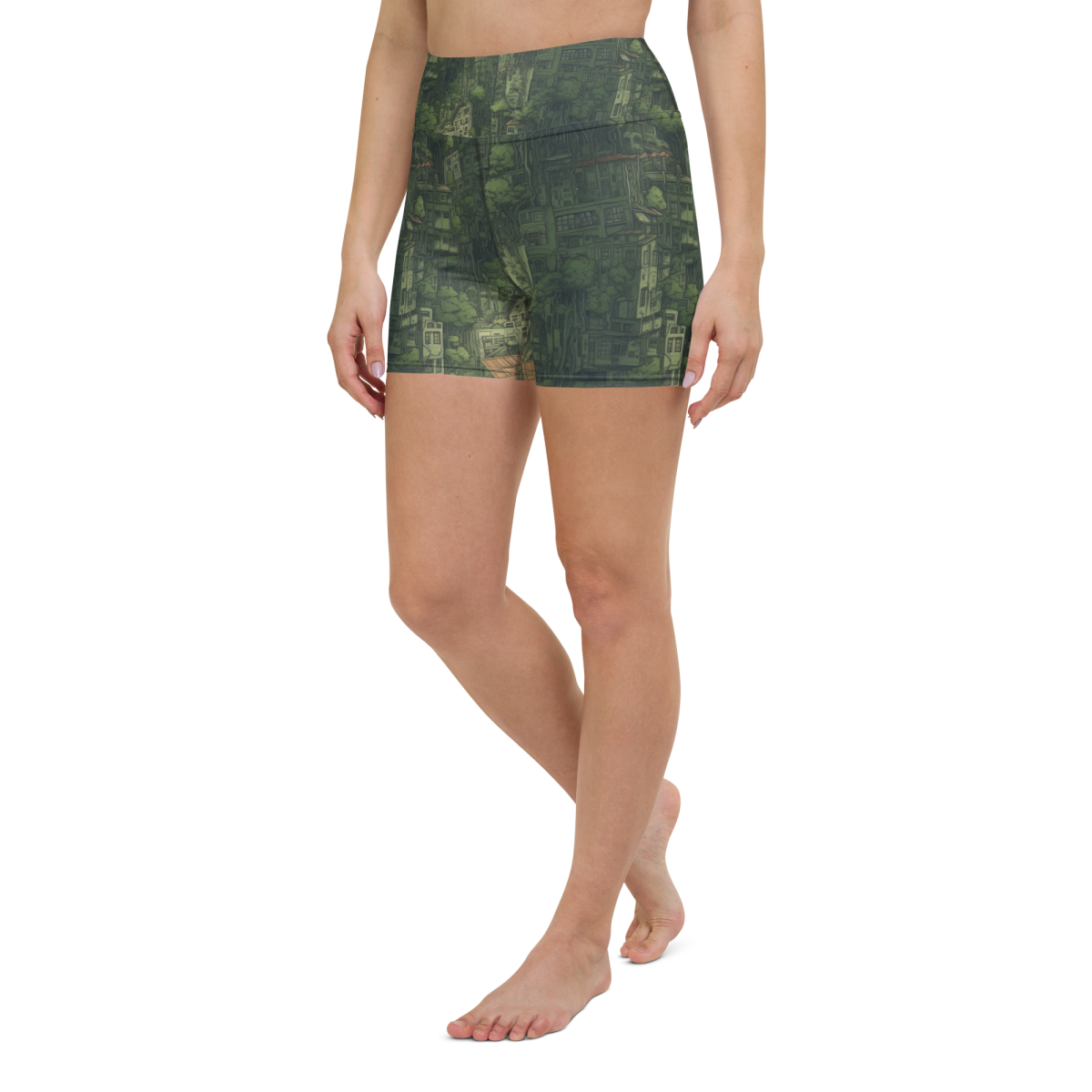 Nature Reclaims - Green - Yoga Shorts - Image 4