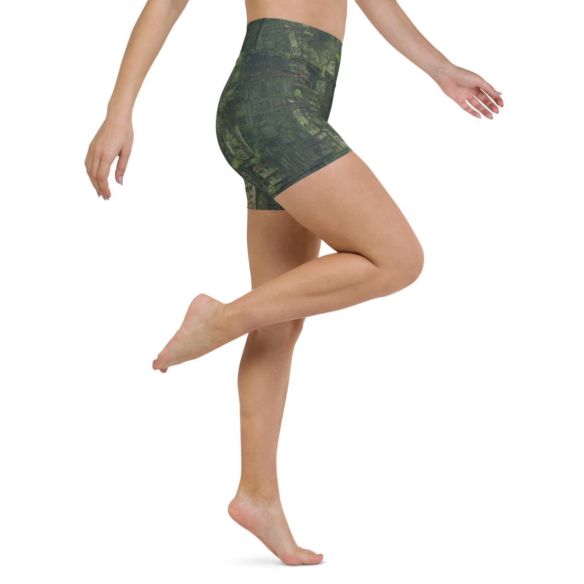 Nature Reclaims - Green - Yoga Shorts - Image 10