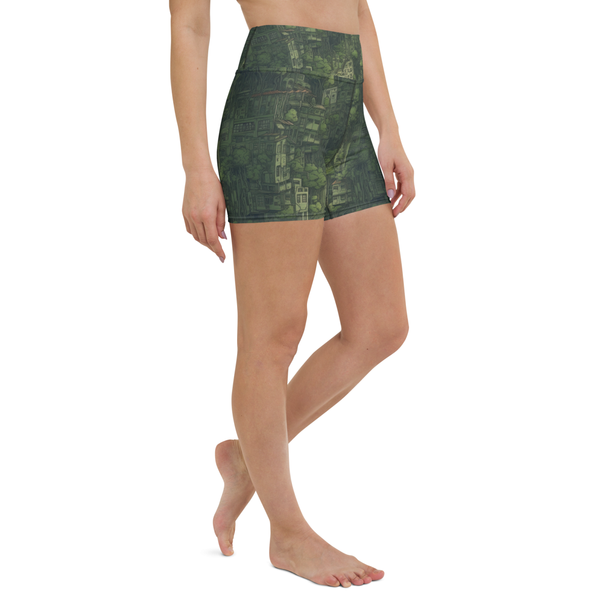 Nature Reclaims - Green - Yoga Shorts - Image 9