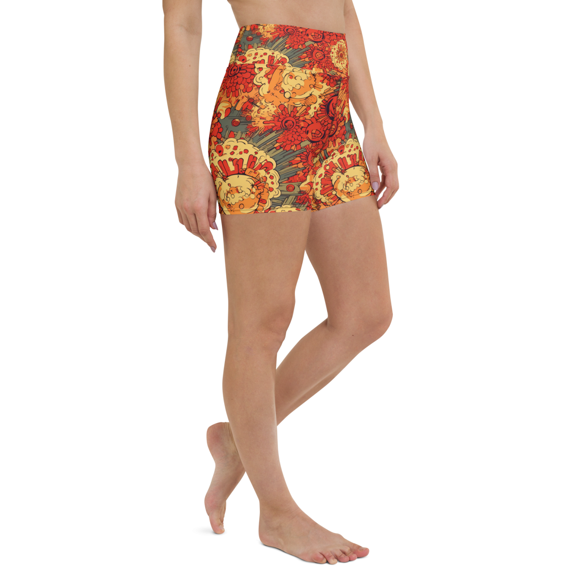 Fiery Fusion - Orange - Yoga Shorts - Image 9